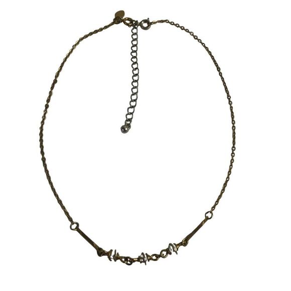 Avon Vintage Wire Wrapped Faux Pearl Delicate Bridgerton Style Chain Necklace - Picture 1 of 9